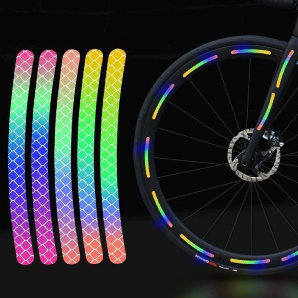Multicolor Reflecterende velg sticker – Fietsbanden
